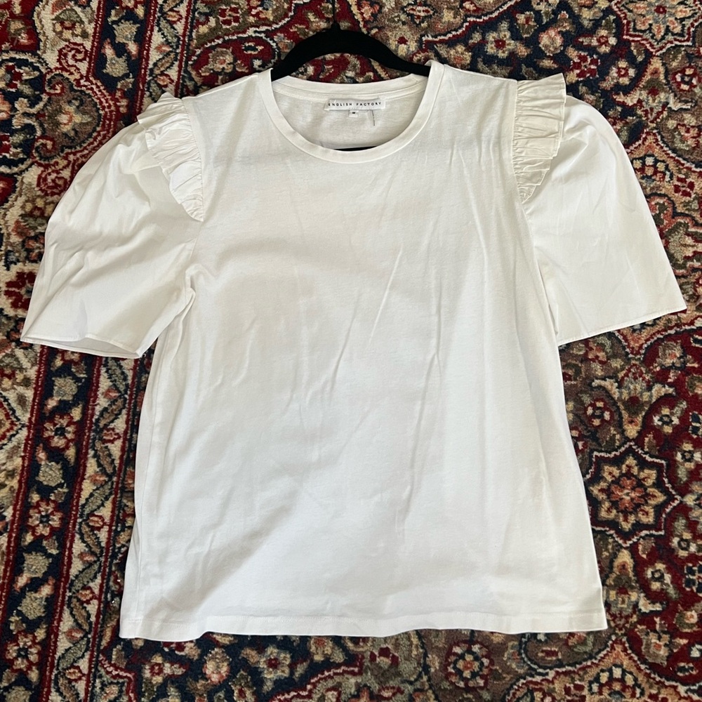 English Factory Ivory Ruffle Sleeve Blouse
